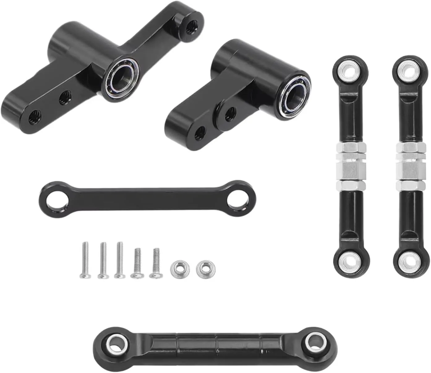 Rc Special Connecting Rod for Hyper GO for MJX 14209 14210 H14BM 1/14 14434B 14430C Metal Steering Link Steering Set RC Car Parts and Accessories Replacement Use(Black)