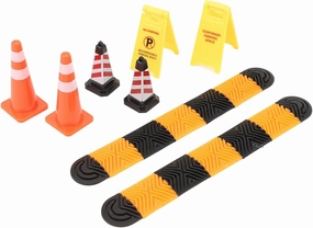 RC Car Accessories, Crawler, 1/18 1/24 Climbing Car Mood Piece Speed Bumps Ice Cream Cones Warning Signs Model for Scx24