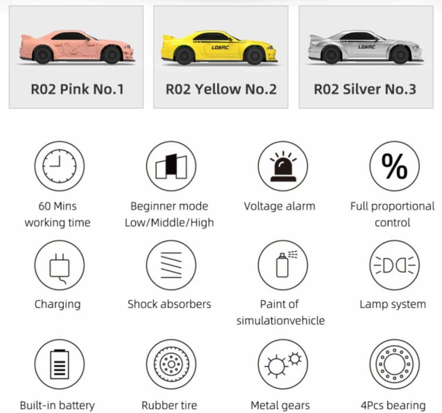 RC Car LDARC 1/64 Scale Mini Remote Control Cars, 2.4GHz Micro Racing Desktop Remote Control Cars, with LED Lights and Portable Handbag, Suitable for Adult and Children's Toy Car Gifts(R02-Pink)