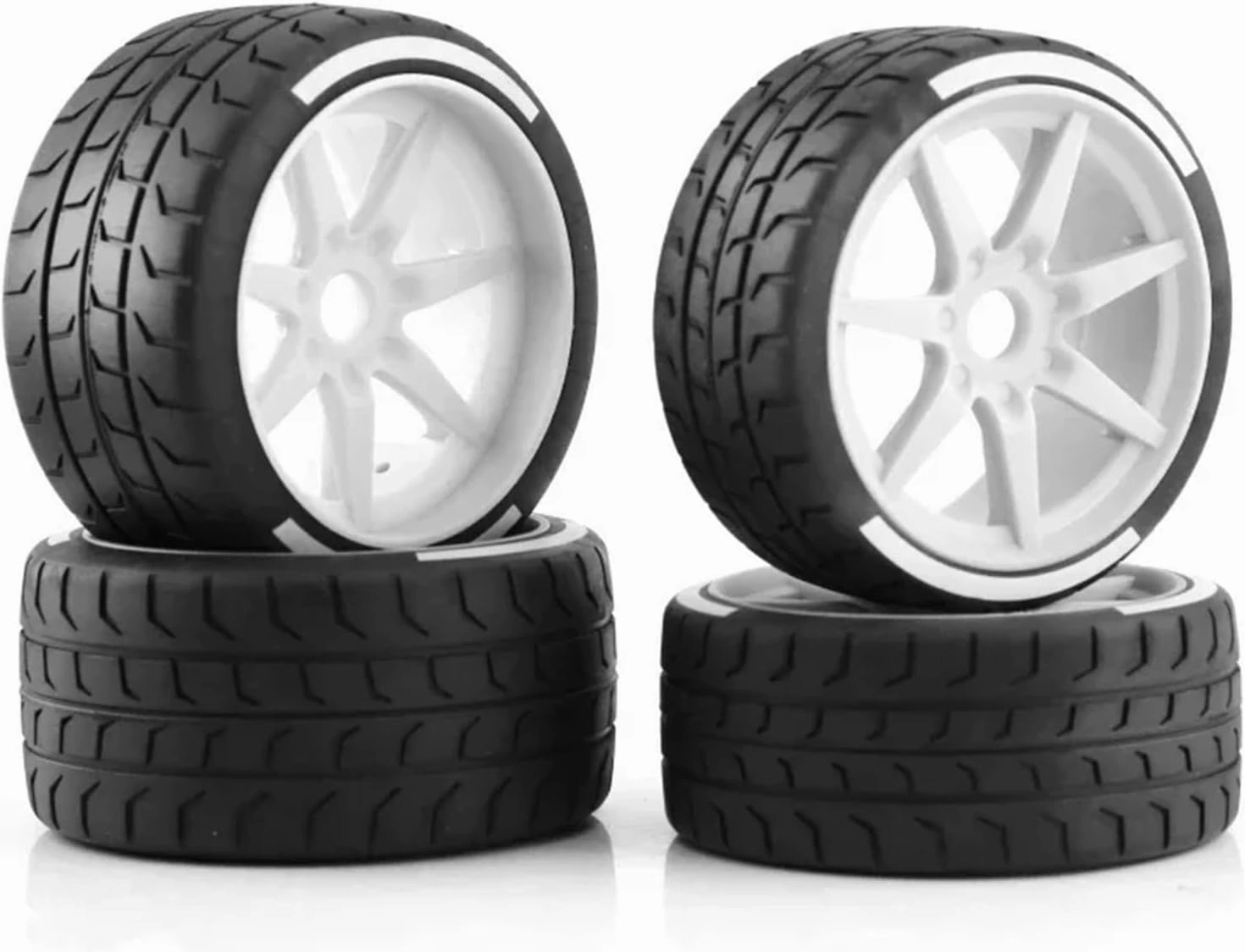 Rc Car Wheel Rim Tire Compatible with Arrma for Felony for FSR GT 1/7 RC Car Model Upgrade Parts 53/107mm 42/100mm Tire Tyre 17mm Wheel Hex(Green)