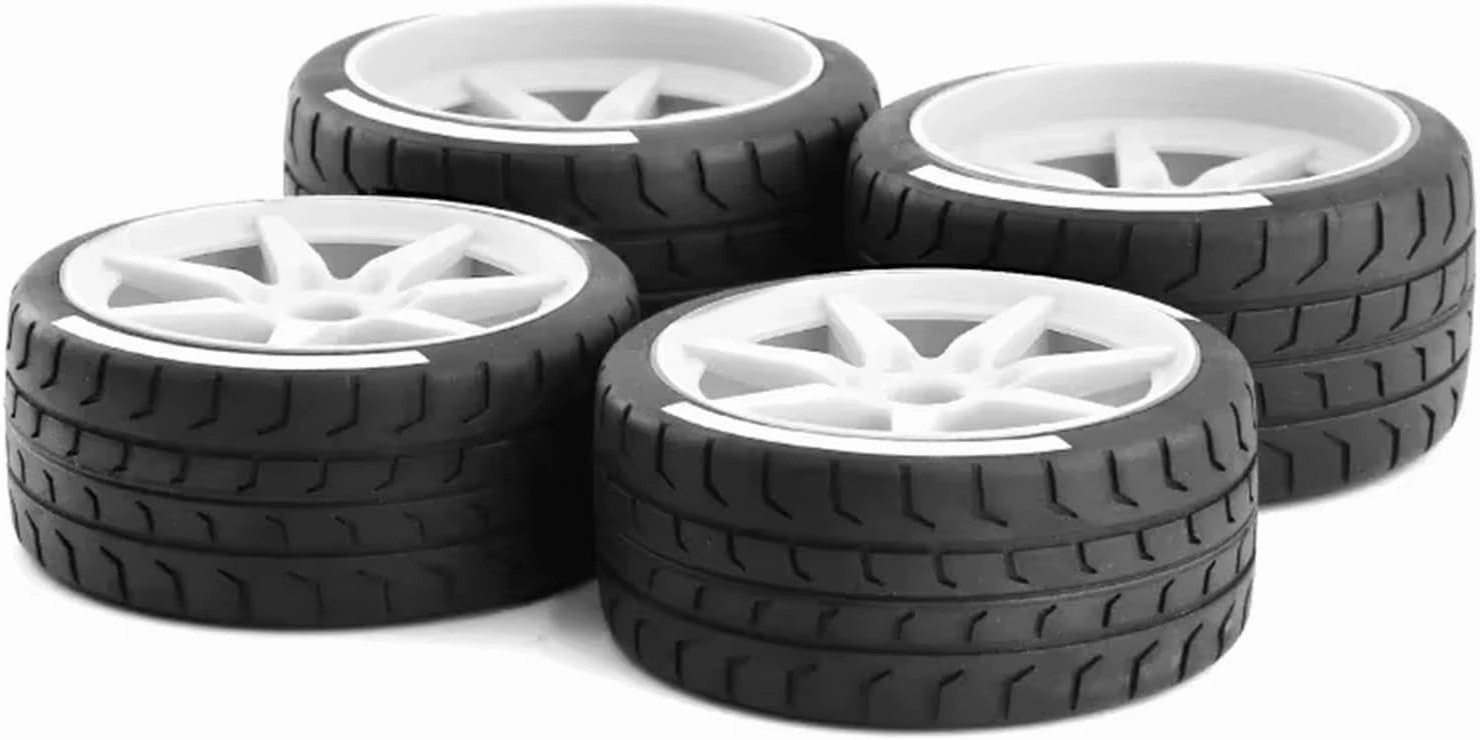 Rc Car Wheel Rim Tire Compatible with Arrma for Felony for FSR GT 1/7 RC Car Model Upgrade Parts 53/107mm 42/100mm Tire Tyre 17mm Wheel Hex(Green)