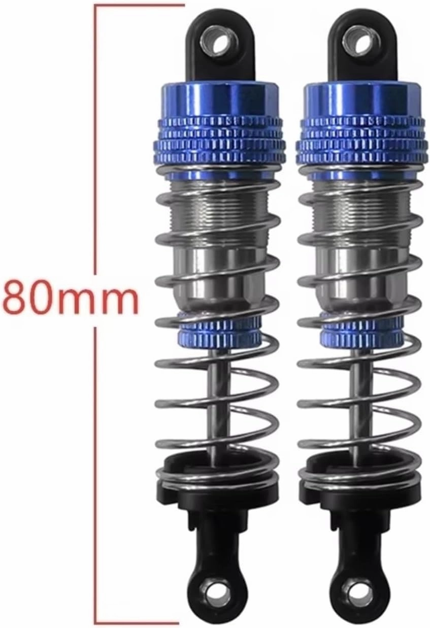 Rc Shock Absorber For Hyper Go For MJX H16H H16E H16P 16207 16208 16209 16210 80mm Metal Oil Shock Absorber Damper RC Car Parts Accessories Upgrade Replacement(Blue)