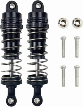 Rc Shock Absorber For WLtoys 144001 1316 1/14 2PCs Aluminum Metal Oil Filled Shock Absorber Front&Rear RC Car Crawler Short Course Truck Upgrad Part Replacement(Black)