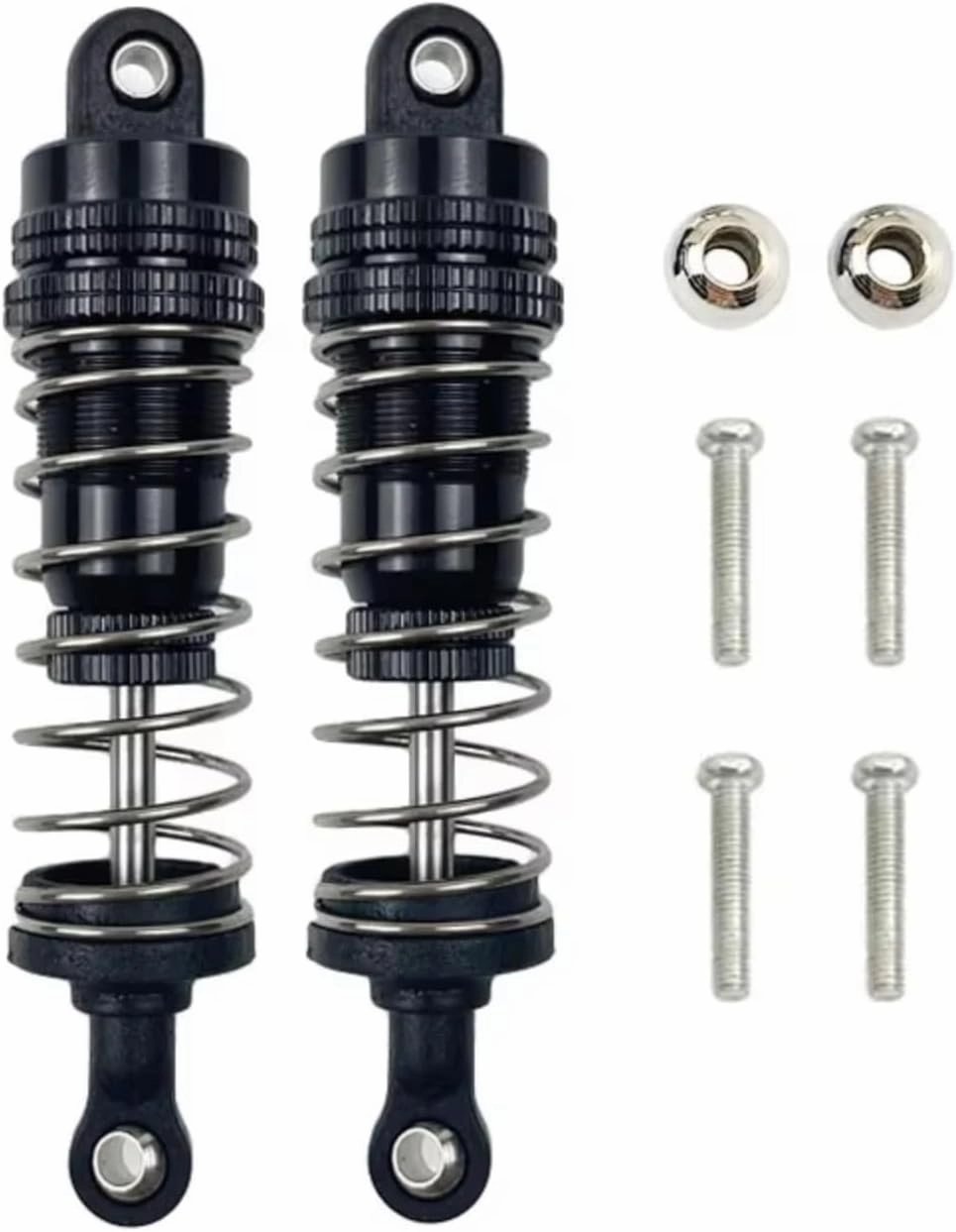 Rc Shock Absorber For WLtoys 144001 1316 1/14 2PCs Aluminum Metal Oil Filled Shock Absorber Front&Rear RC Car Crawler Short Course Truck Upgrad Part Replacement(Black)