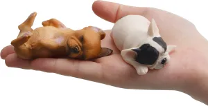Realistic French Bulldog Figurines, Solid Dog Figures Toy Set