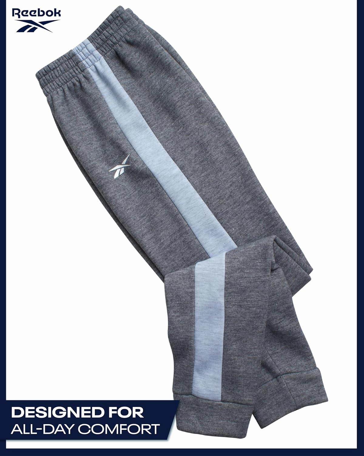 Reebok Boys' Active Sweatsuit - 2 Piece Performance Fleece Zip Hoodie Sweatshirt and Jogger Sweatpants - Activewear Set, 8-14