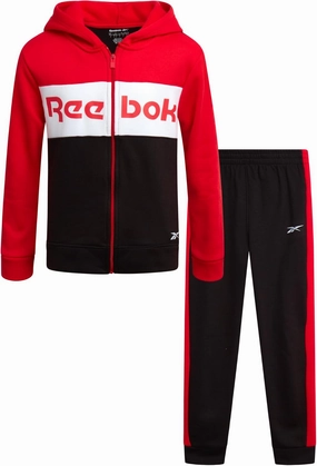 Reebok Boys' Active Sweatsuit - 2 Piece Performance Fleece Zip Hoodie Sweatshirt and Jogger Sweatpants - Activewear Set, 8-14