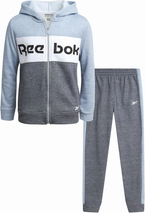 Reebok Boys' Active Sweatsuit - 2 Piece Performance Fleece Zip Hoodie Sweatshirt and Jogger Sweatpants - Activewear Set, 8-14