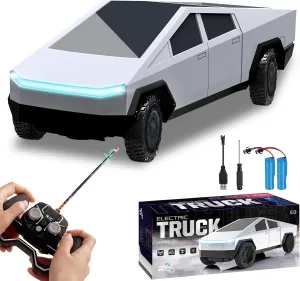 Remote Control Car, All Terrain High Speed RC Truck for Boys Aged 3-8, 1:24 Diecast Metal Toy Trucks with Lights, Electric Vehicle Toys for Kids, Gifts for Kids