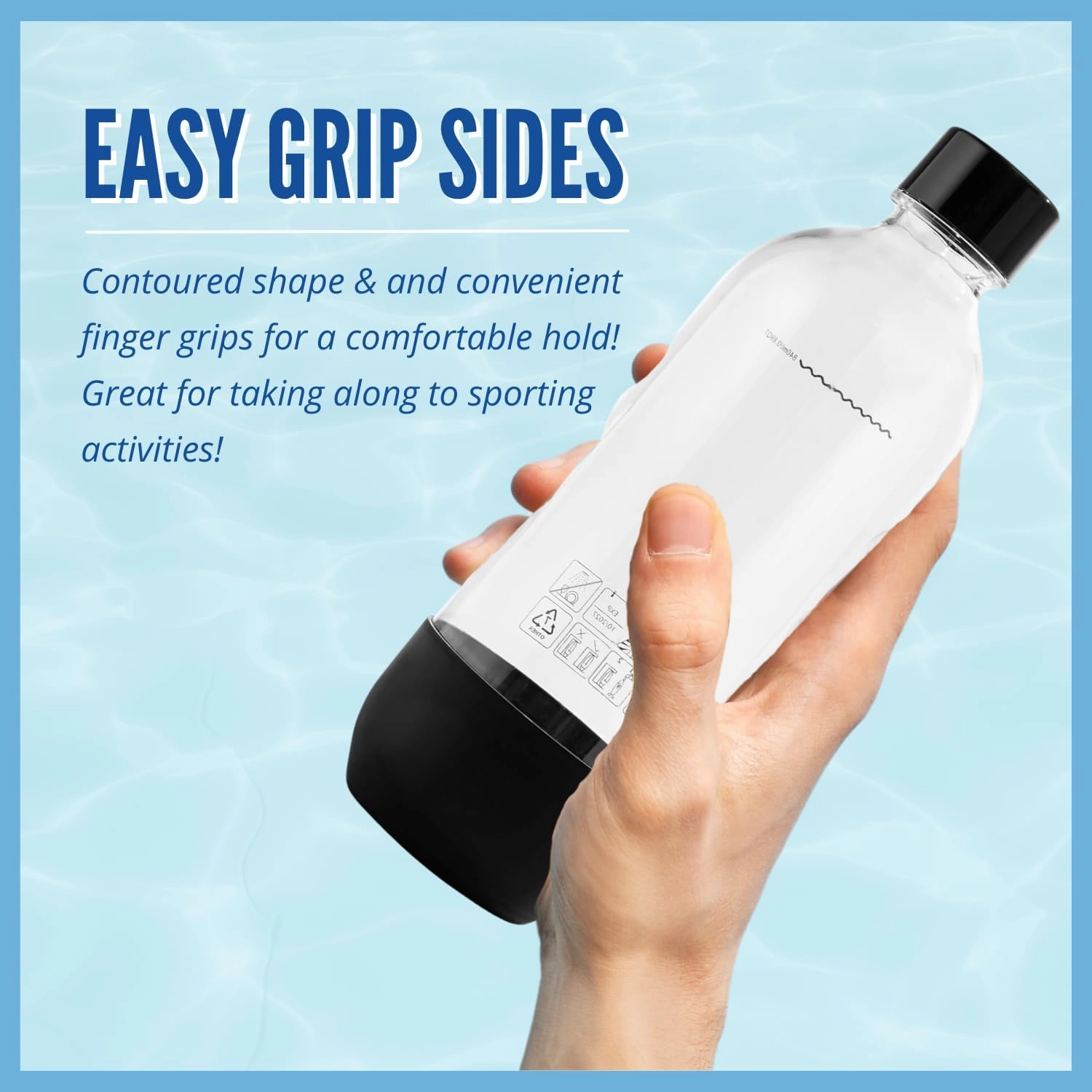 Replacement for SodaStream Bottles fits Fizz, One Touch, Jet, Source, Play, Genesis, Power (2-Pack, Black & White)