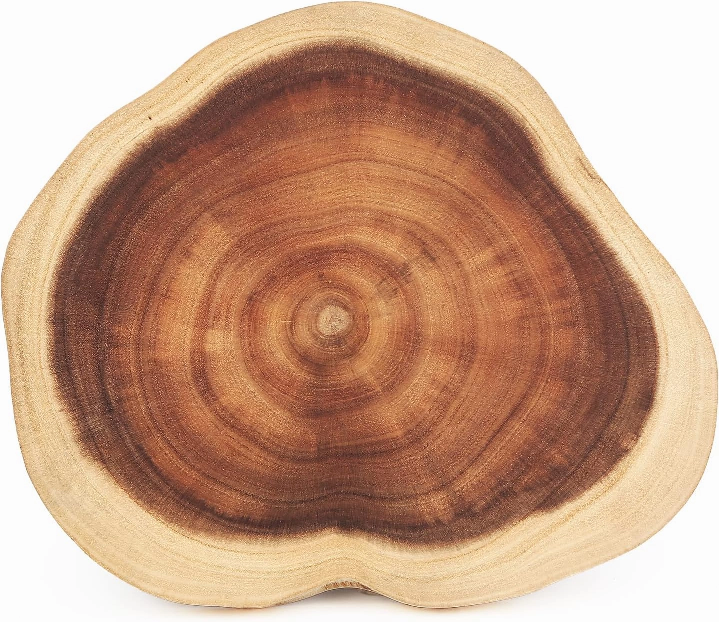 Resafy Round Cutting Board(Dia. 12~14 inch), Exquisite Non-Splicing Acacia Wood Cheese Board, Reversible Wooden Charcuterie Board (Non-Exact Round, Follow Actual Shape of wood)