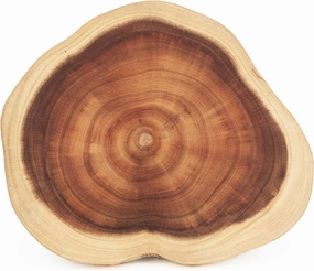 Resafy Round Cutting Board(Dia. 12~14 inch), Exquisite Non-Splicing Acacia Wood Cheese Board, Reversible Wooden Charcuterie Board (Non-Exact Round, Follow Actual Shape of wood)