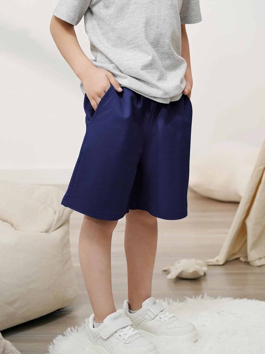 Resinta 4 Pack Toddler Boy Shorts Baby Boy Cotton Shorts Soft Casual Elastic Waist with Drawstring Boys Clothes for Summer