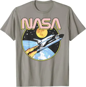 Retro Shuttle Over the Earth T-Shirt