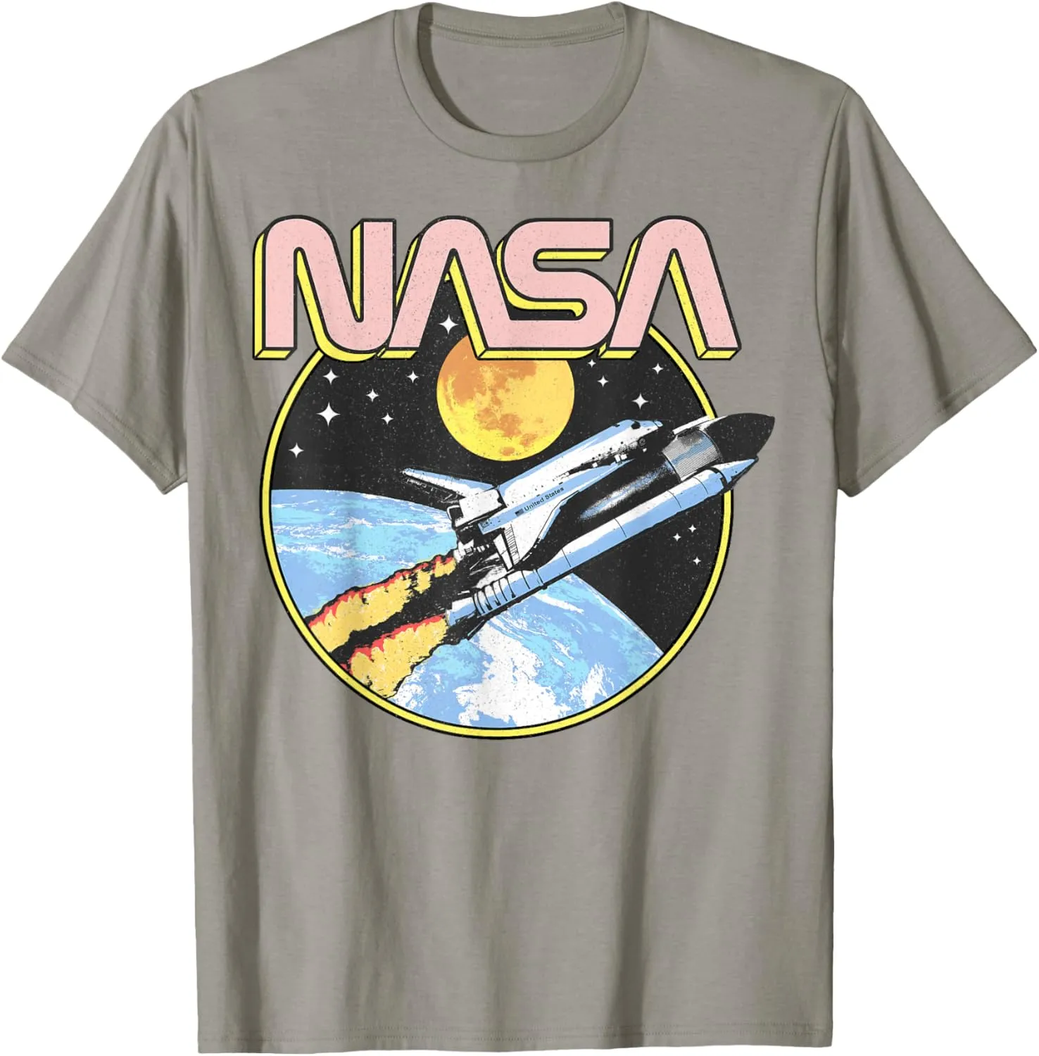 Retro Shuttle Over the Earth T-Shirt