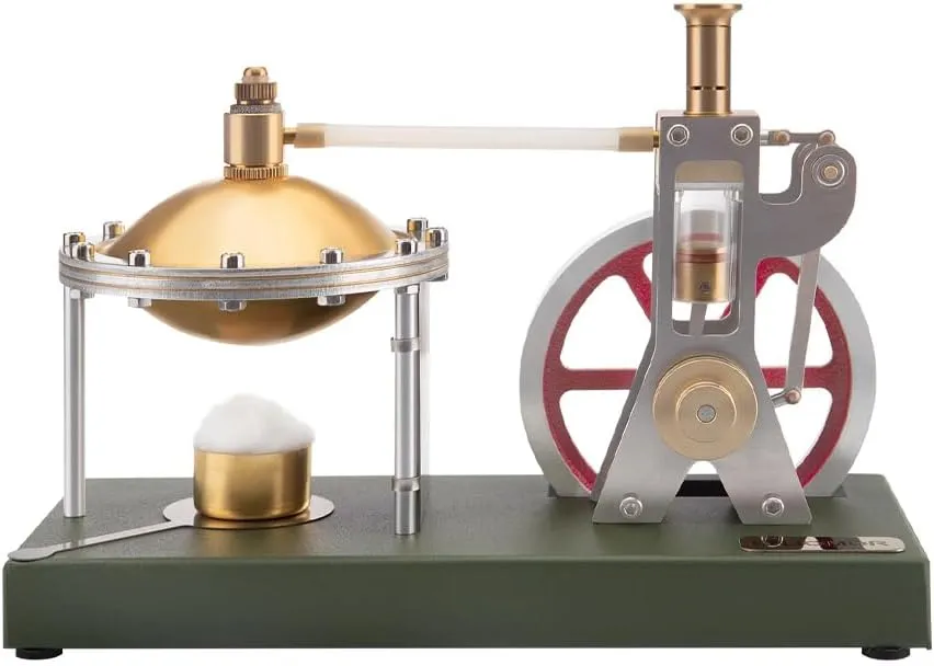 Retro Steam Engine Kit with Spherical Boiler   Retrol Steam Generator Street Light Scene, DIY Educational Desktop Model for Science Lovers & Collectors