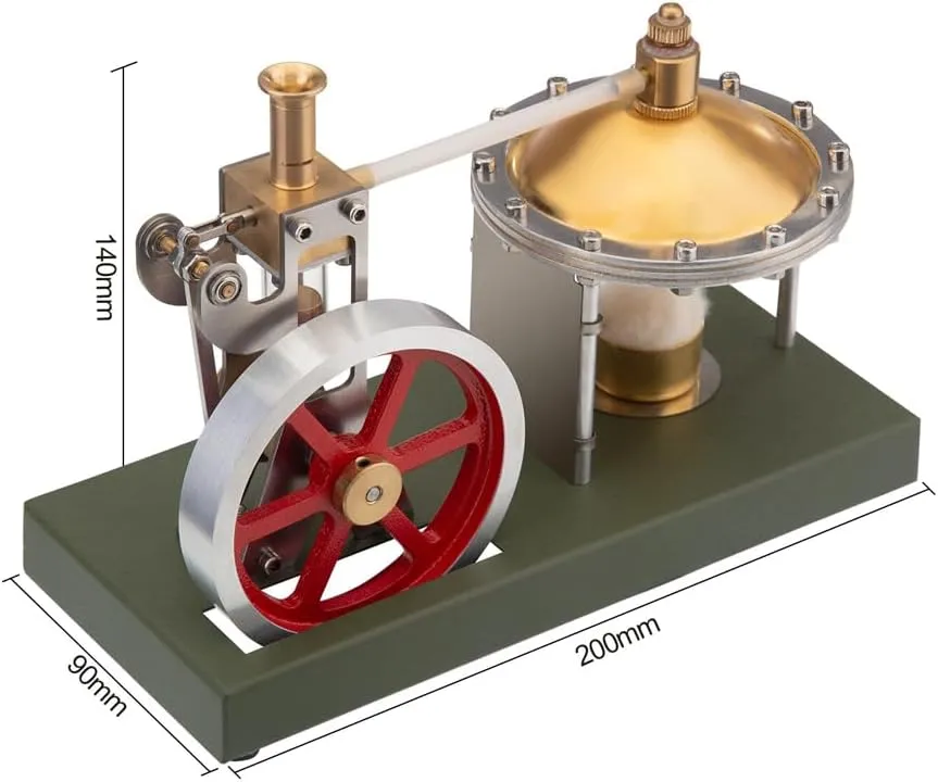 Retro Steam Engine Kit with Spherical Boiler   Retrol Steam Generator Street Light Scene, DIY Educational Desktop Model for Science Lovers & Collectors