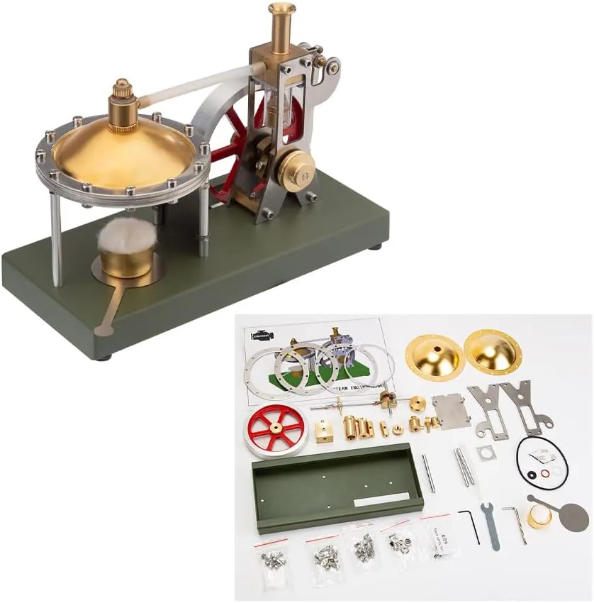 Retro Steam Engine Kit with Spherical Boiler   Retrol Steam Generator Street Light Scene, DIY Educational Desktop Model for Science Lovers & Collectors