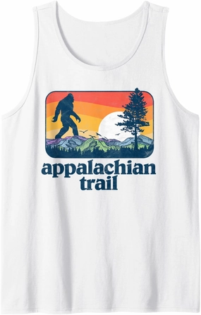 Retro Appalachian Trail Bigfoot Mountain & Trees Outdoors Tank Top