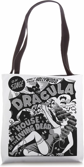 Retro Horror Movie Monster Vampire Vintage Halloween Dracula Tote Bag