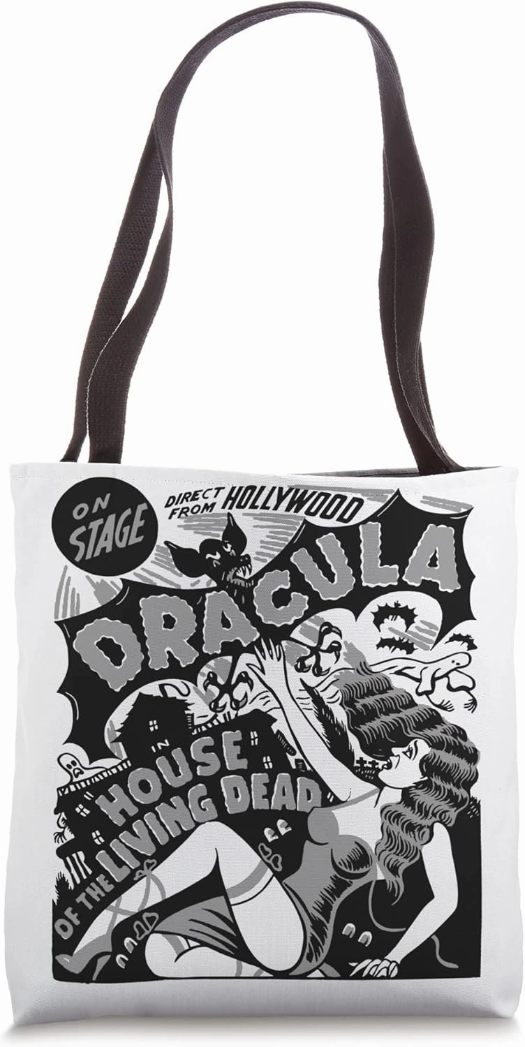 Retro Horror Movie Monster Vampire Vintage Halloween Dracula Tote Bag