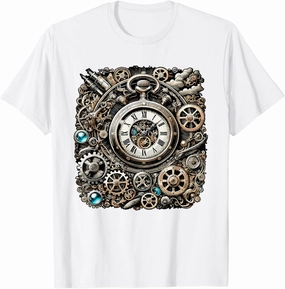 Retro Vintage Pocket Clock Cogwheel Gears for Engineers T-Shirt