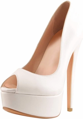 Richealnana Women's Peep Toe Platform Classic Pumps