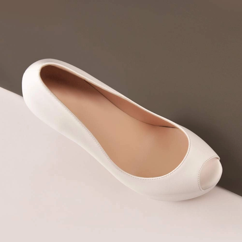 Richealnana Women's Peep Toe Platform Classic Pumps
