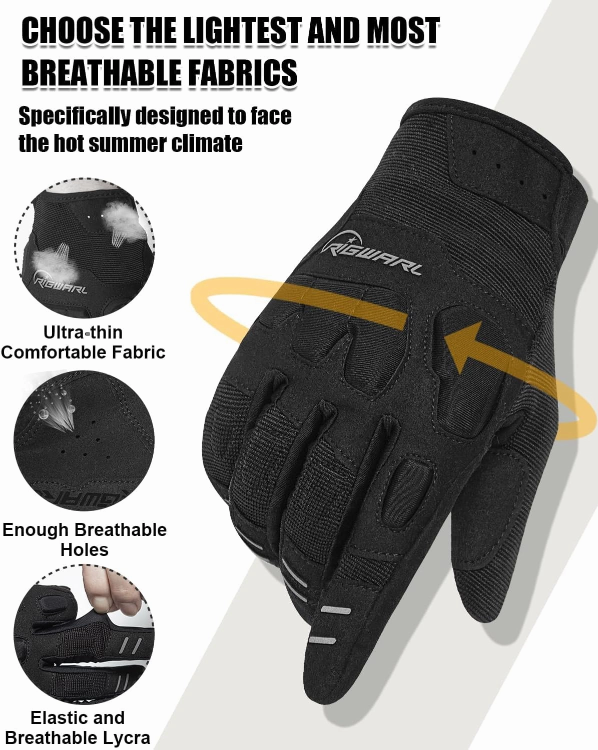RIGWARL Comfortable Mountain Bike Motorcycle Gloves Women and Men with Touchscreen Fingers for Riding ATV MTB Drit Bike…