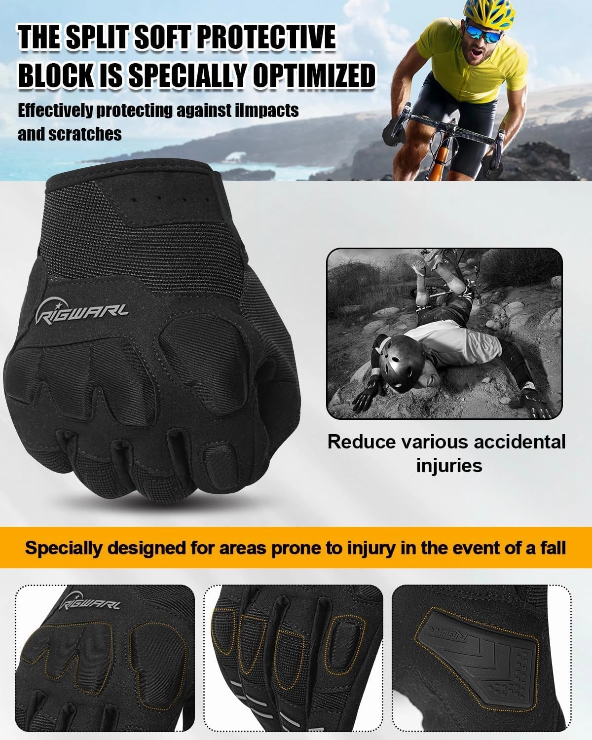 RIGWARL Comfortable Mountain Bike Motorcycle Gloves Women and Men with Touchscreen Fingers for Riding ATV MTB Drit Bike…