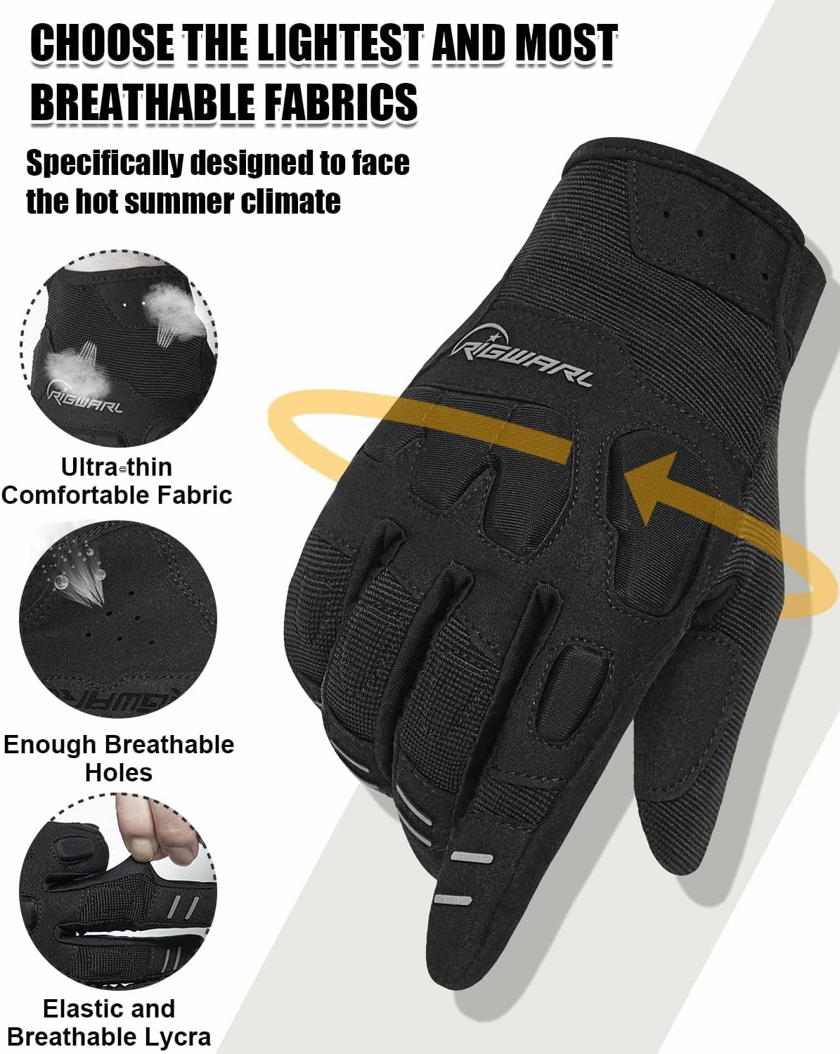 RIGWARL Comfortable Mountain Bike Motorcycle Gloves Women and Men with Touchscreen Fingers for Riding ATV MTB Drit Bike…