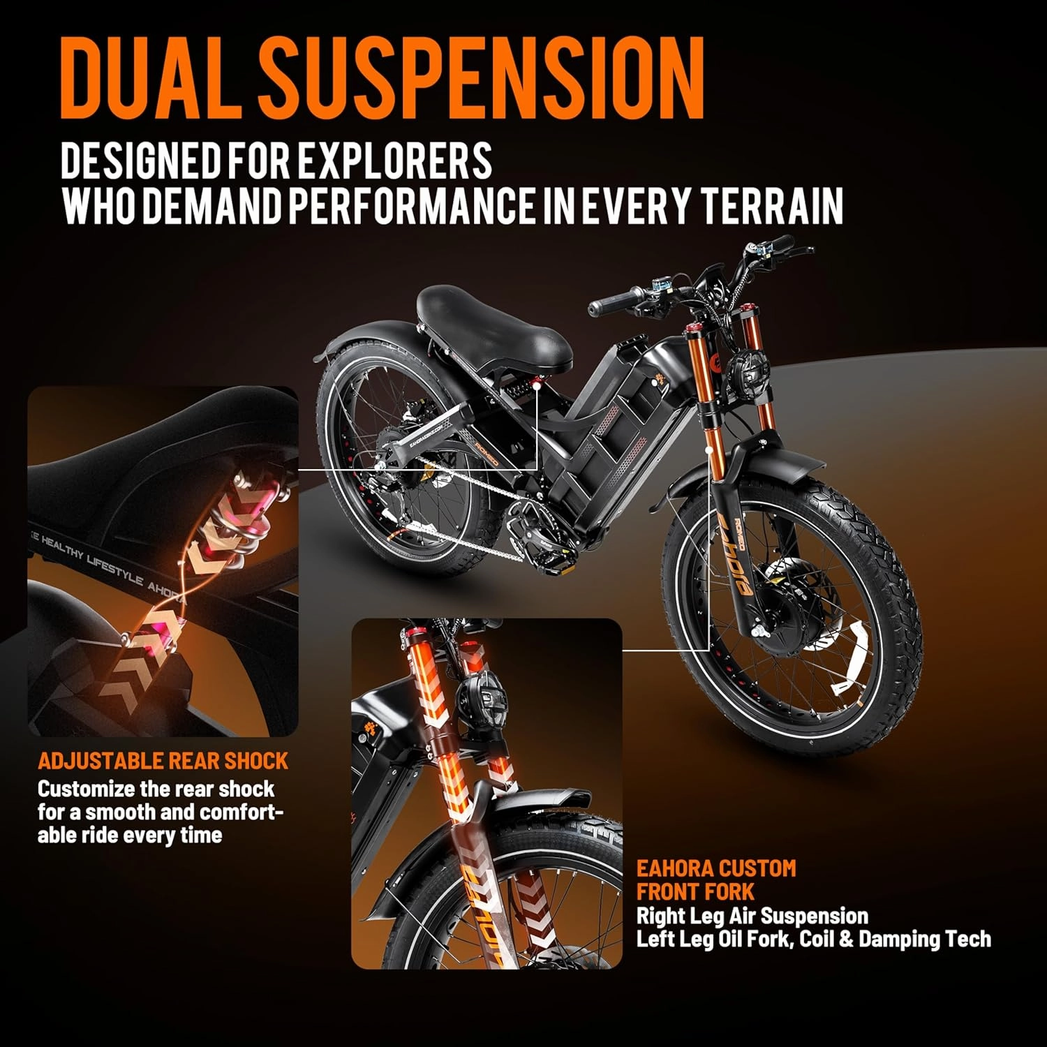 Romeo Pro III/Pro II Ebikes for Adults 50MPH/44MPH 4000W/5000W Dual Motor Electric Bike 60V 80AH/52V 70AH Ebike 250 /200  Miles Long Range Ebike 26 * 4.0" Fat Tire Full Suspension E-Bike