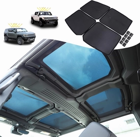 Roof Sunshade for Hummer EV Accessories 4 Glass Visor Sunroof Sun Shade Protection Heat Insulation Top Window Cover UV Blocking Won't Sag for Hummer EV SUV Pickup (Foldable Heat Insulation Film)