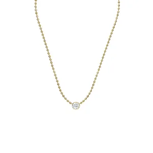 Round Diamond Bezel Ball Chain Necklace