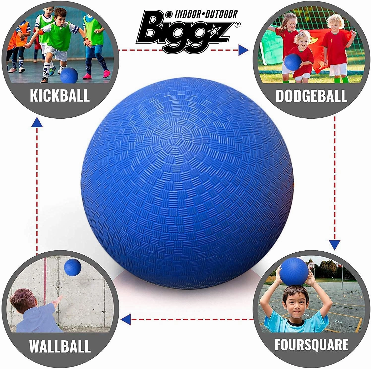 Rubber Kick Balls 8.5 inch Playground Balls for Kids and Adults - Official Size for Dodge Ball - Available Packs of 6, 12, 48