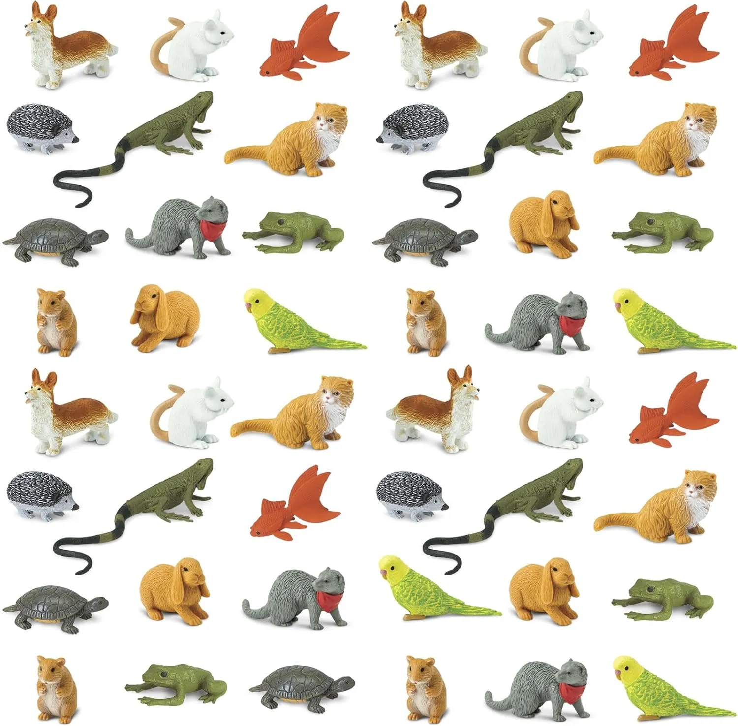 Safari Ltd. Pets Bulk Bag - Set of Miniature Toy Pet Figurines - 48 Piece Collection for Boys, Girls & Kids Age 3 