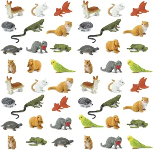 Safari Ltd. Pets Bulk Bag - Set of Miniature Toy Pet Figurines - 48 Piece Collection for Boys, Girls & Kids Age 3 