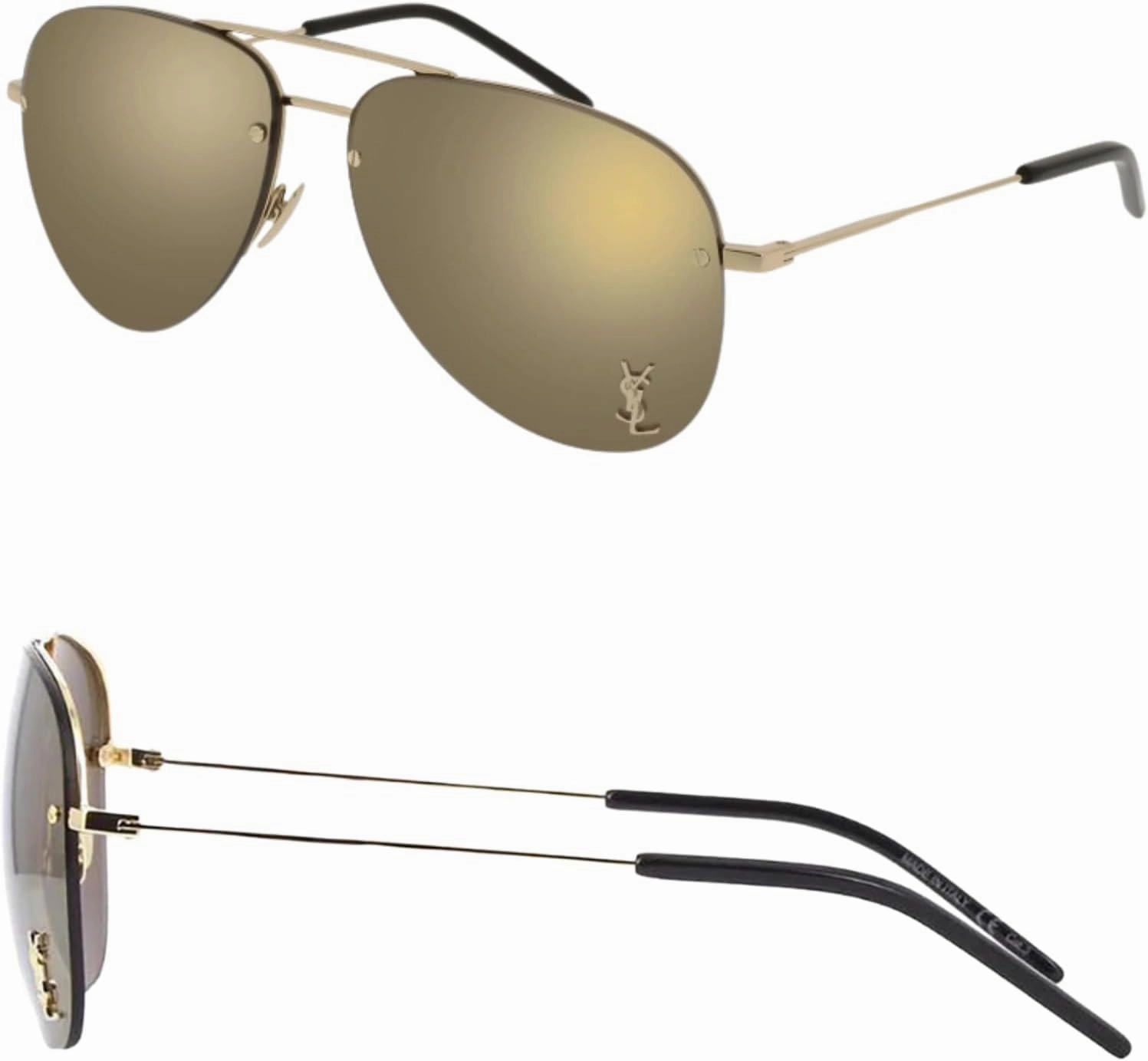 SAINT LAURENT SL CLASSIC 11 M Pilot shape Sunglasses   Bundle with eSHADES Luxury Eyewear Kit