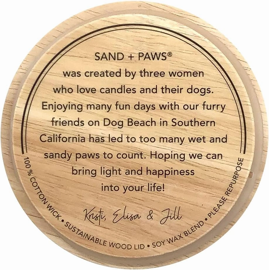 Sand   Paws Scented Candle - Ocean & Sea Salt - Additional Scents and Sizes –Luxurious Air Freshening Jar Candles Neutralize pet Odors and Enhance Home décor – 100% Cotton Lead-Free Wicks - 12 oz