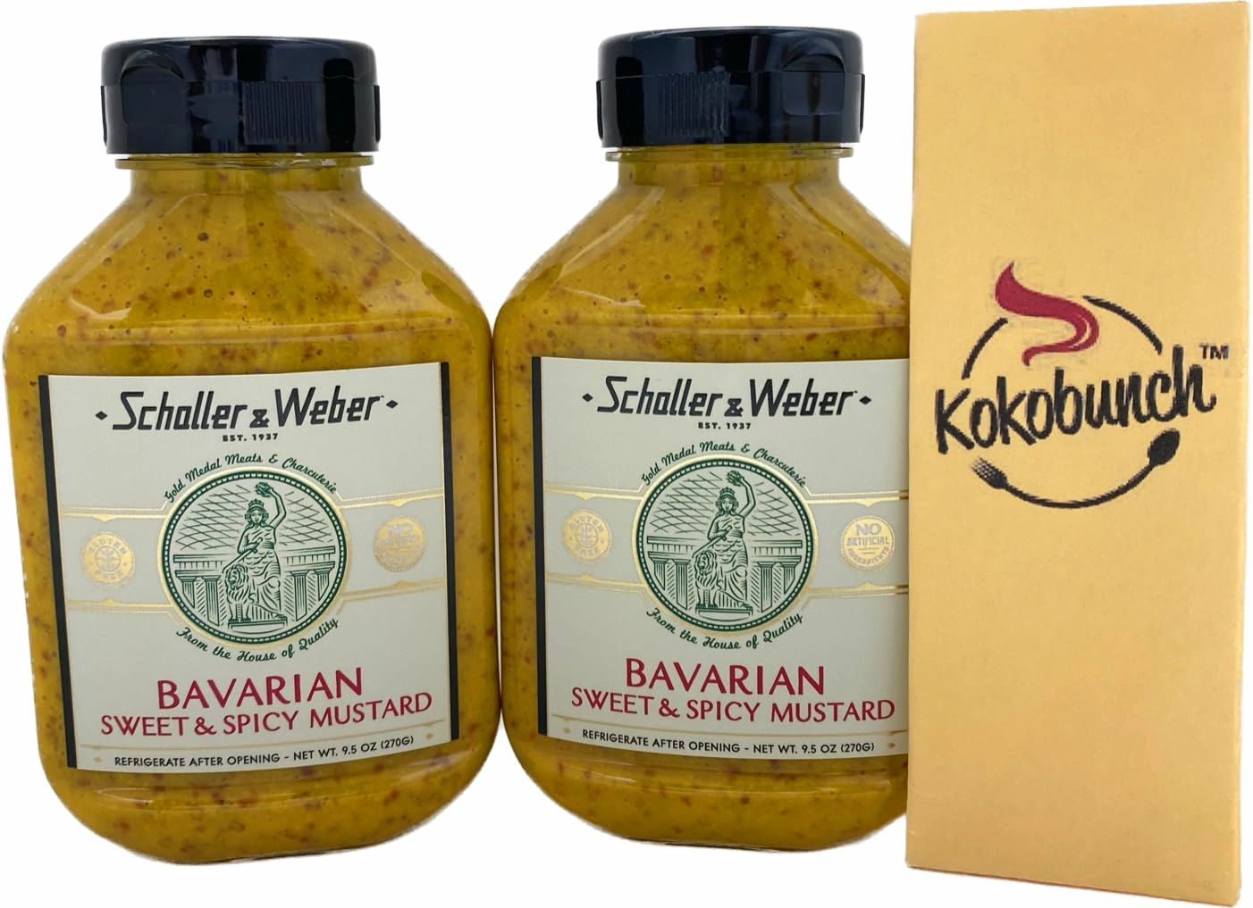 Schaller & Weber Bavarian Sweet And Spicy Mustard Complement Sauce Bundled With Kokobunch Kit 2 PACK