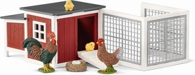Schleich Farm World Chicken Coop Farm and Animal Figurine Playset - 8-Piece Animal Figurines Set with 2 Hens, 2 Chicks, and Nest with Chicken Coop, Imaginative Fun at The Farm Gifts for Kids Ages 3 