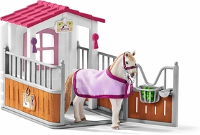Schleich Horse Club 12pc Horse Figurine and Stable Playset - Realistic Detailed Horse Stall with Lusitano Horse Figure for Playtime and Imagination, Toy for Boys and Girls - Kids Ages 5 