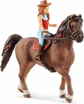 Schleich Horse Club, 4-Piece Playset, Horse Toys for Girls and Boys 5-12 years old Hannah and Cayenne