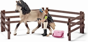 Schleich Horse Club 9-Piece Toy Set for Girls & Boys 5 , Includes Andalusian Horse