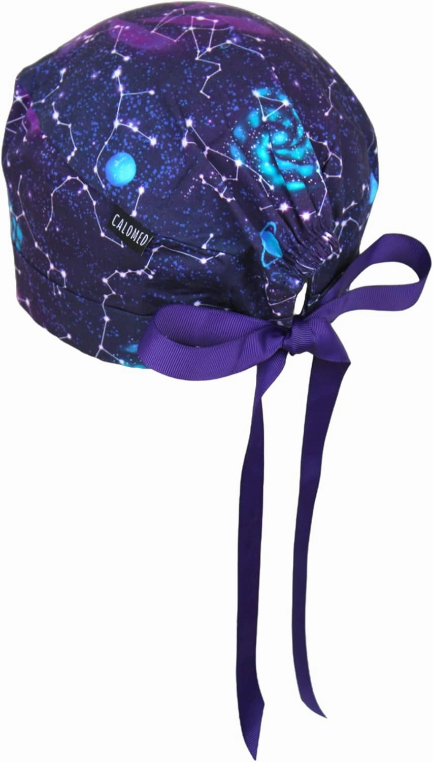 Scrub Cap for Women, Short Hair Style Scrub Caps, Working Hat, Head Cover with Ribbons and Buttons, Short Hair