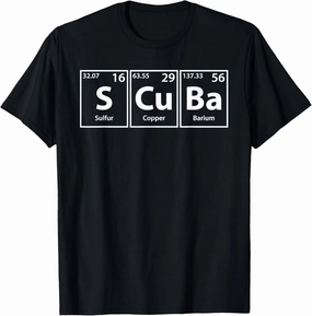 Scuba (Sc-U-Ba) Periodic Elements Spelling T-Shirt