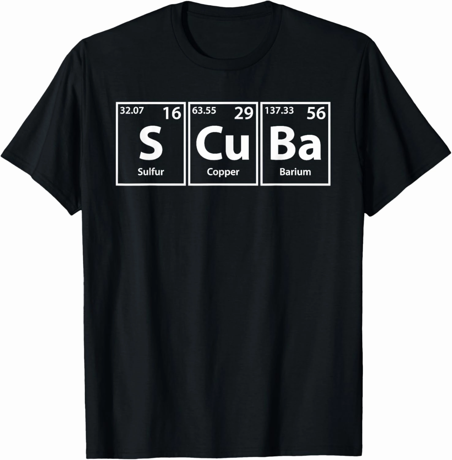 Scuba (Sc-U-Ba) Periodic Elements Spelling T-Shirt