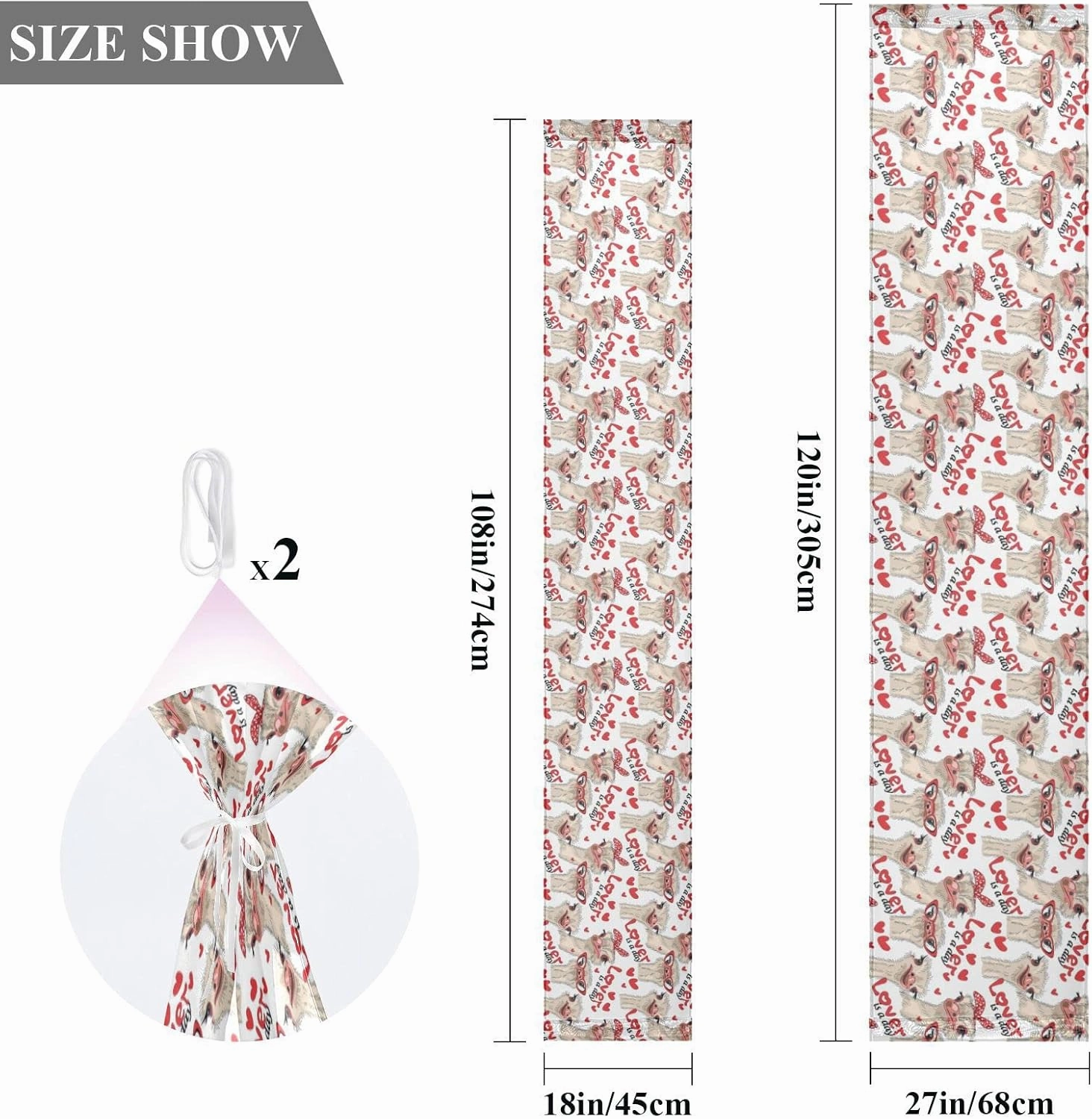 Seamless Ostriches with Red Glasses Hairpins Lover is a Day 13" X 70" Rectangle Table Runner Long Tablecloth Placemat for Party Home Decor Indoor Outdoor Office Kitchen Dining Wedding