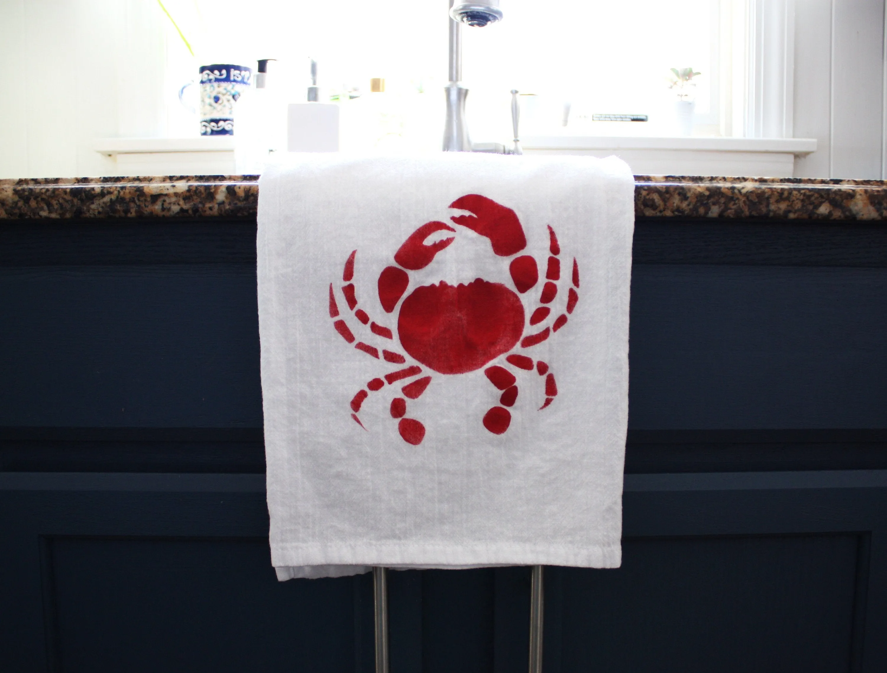 Set of 4 Nautical themed flour sack kitchen towels | gift idea | dish towels | beachy home accessories | tea towels | kitchen decor
