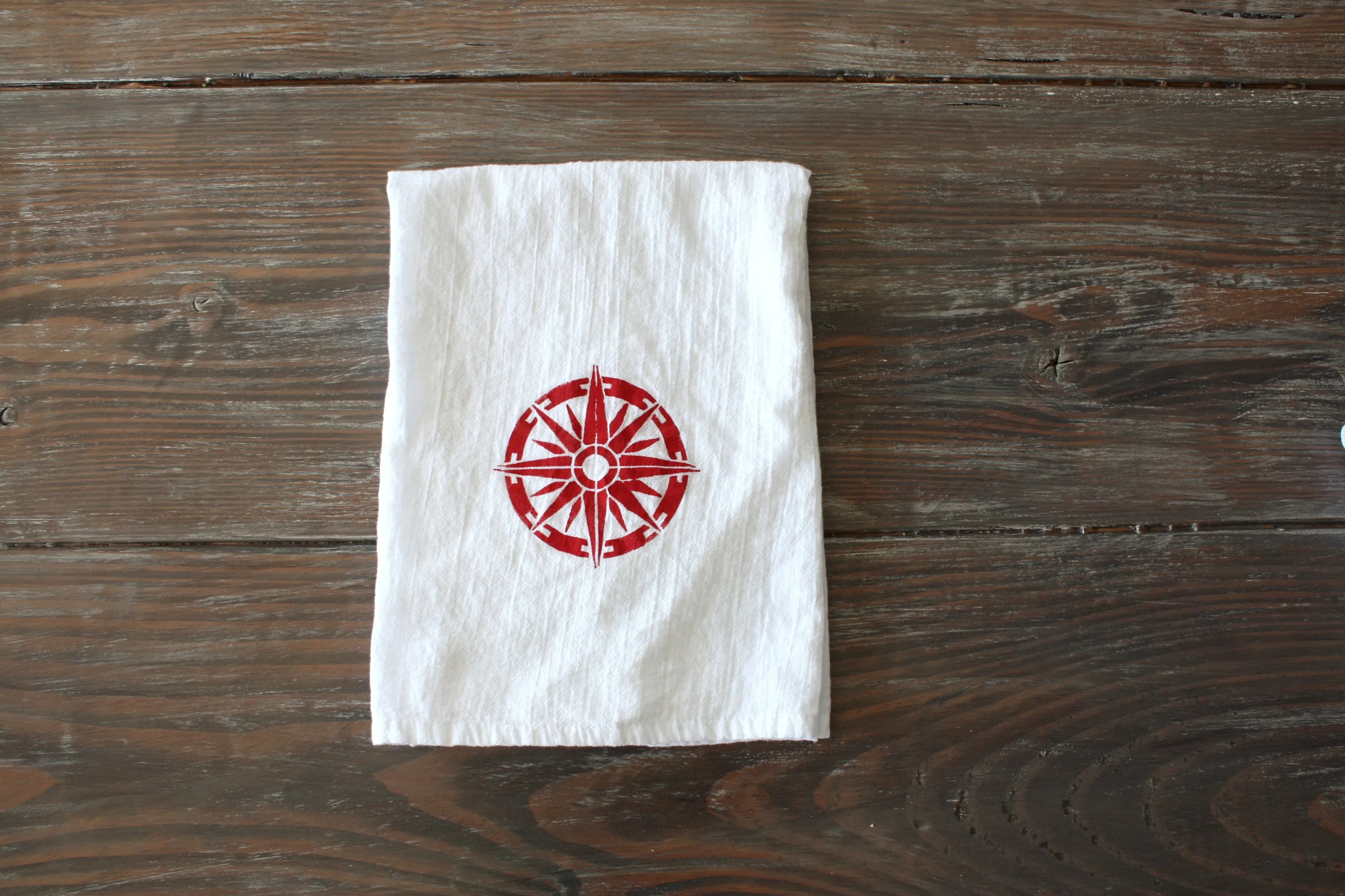 Set of 4 Nautical themed flour sack kitchen towels | gift idea | dish towels | beachy home accessories | tea towels | kitchen decor